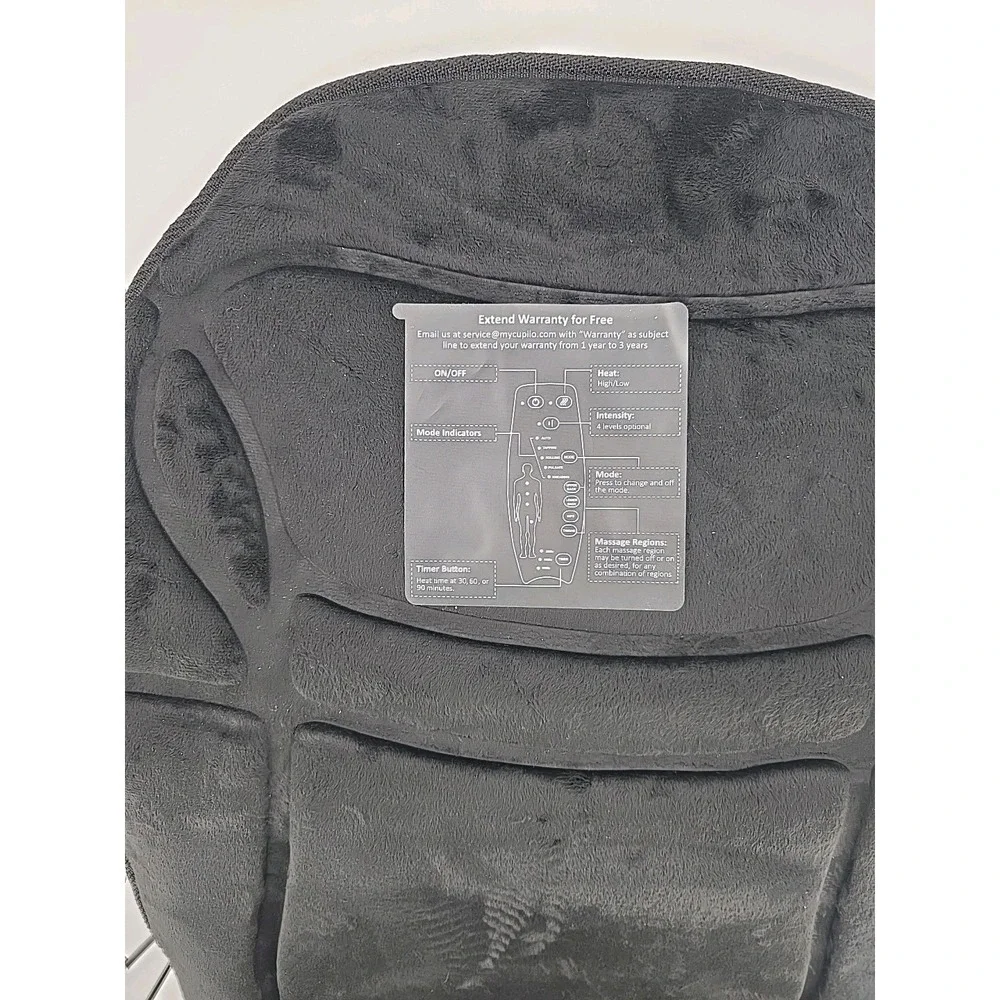 Cupilo Massage Cushion W/ Heat 100% Polyester- Free Shipping Open Box‎ CPL 2102